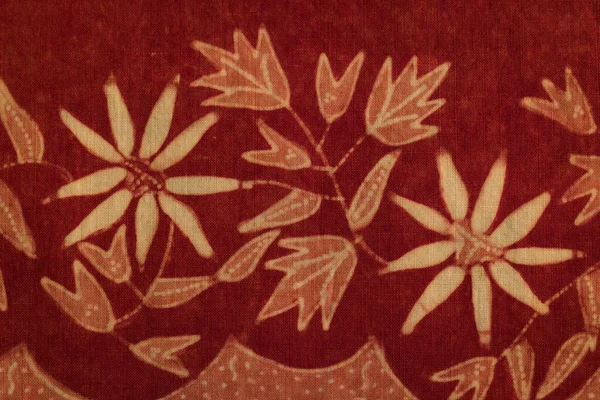 Closeup Details Indonesian Batik Sarong Fabrics Early 1900 All Handmade — Stock Photo, Image