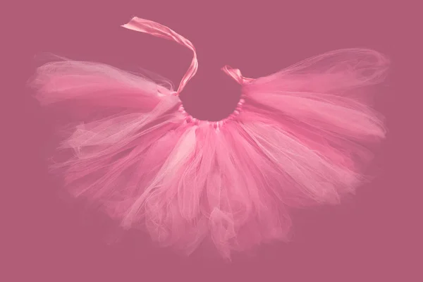 Girly Tule Tutu Skirt Pink Satin Ribbon — Stock Photo, Image