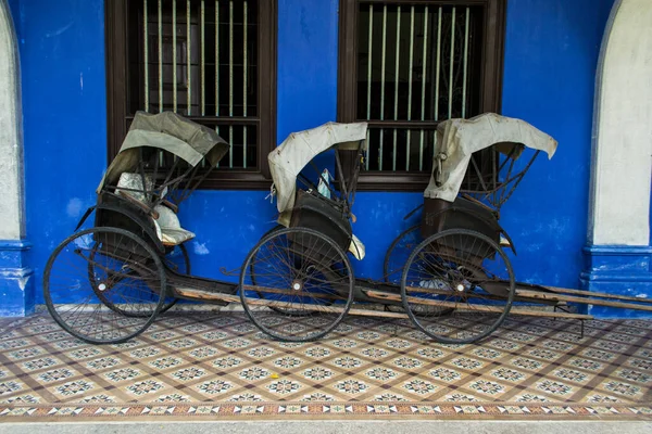 Penang Maleisië Mei 2014 Voorfoto Van Riksja Het Blue Mansion — Stockfoto