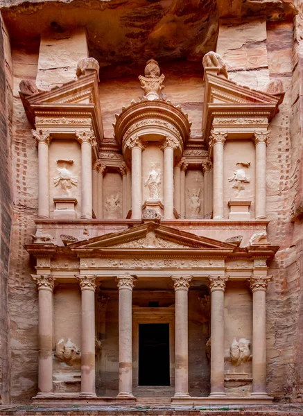 Ürdün Wadi Musa Kentindeki Eski Petra Kentindeki Hazine Veya Hazine — Stok fotoğraf