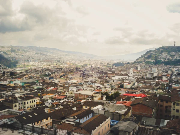 Widok Lotu Ptaka Quito Stolicę Ekwadoru — Zdjęcie stockowe