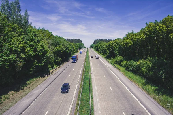 Custinne Belgium May 2022 View E411 Autoroute Des Ardennes — стоковое фото