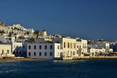 Yunanistan 'ın Ege Denizi' ndeki Mykonos Adası