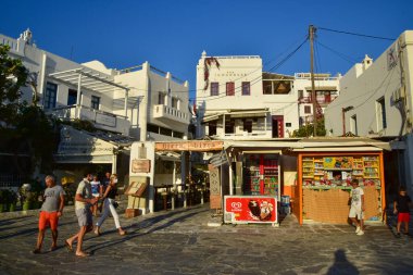 Yunanistan 'ın Ege Denizi' ndeki Mykonos Adası