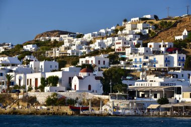 Yunanistan 'ın Ege Denizi' ndeki Mykonos Adası