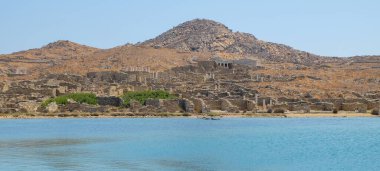 Yunanistan 'ın Delos kentindeki arkeoloji sahası