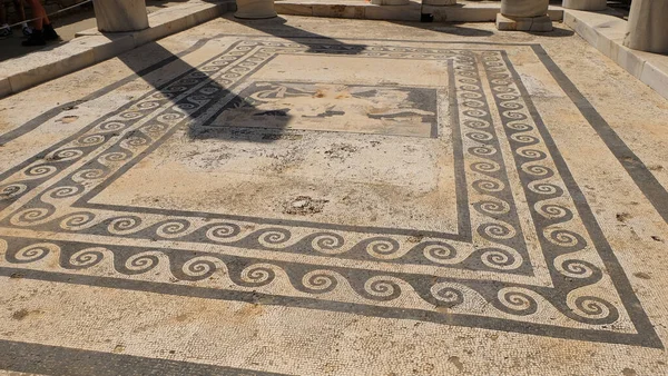 Casa Com Dionísio Sítio Arqueológico Delos Grécia — Fotografia de Stock