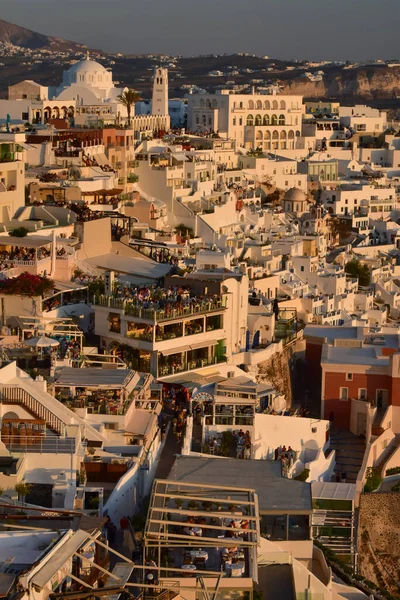 Vista Panorâmica Fira Uma Cidade Ilha Santorini Grécia — Fotografia de Stock