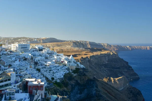 Panoramiczny Widok Firę Miasto Wyspie Santorini Grecja — Zdjęcie stockowe