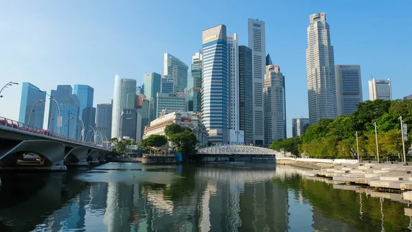 Хмарочоси Фінансовому Районі Сінгапуру — стокове фото
