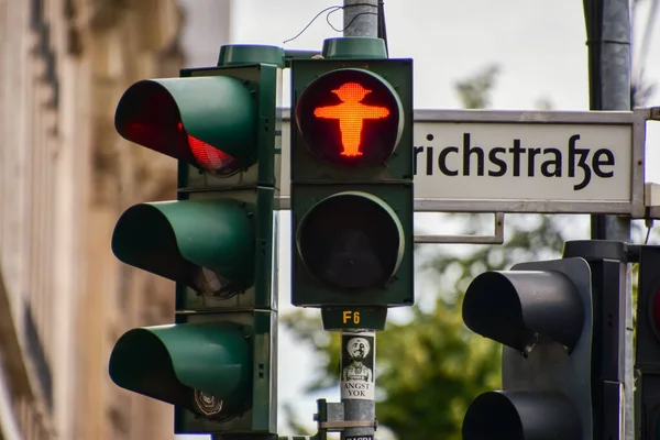 Ampelmnnchen Piccoli Uomini Del Semaforo Berlino Una Delle Caratteristiche Rimaste — Foto Stock