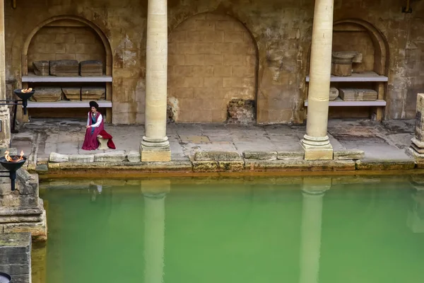 Great Bath Roman Baths Bath England — Stockfoto