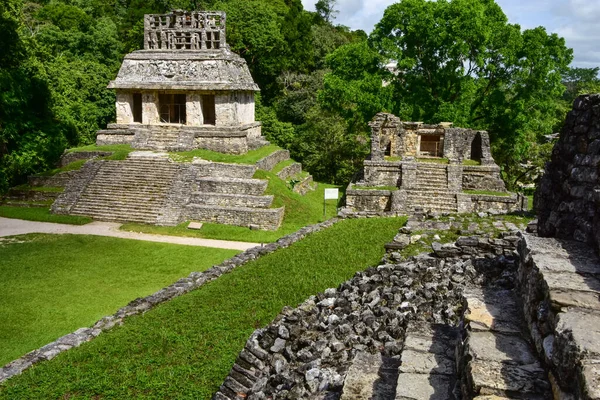 Complejo Templo Cruz Palenque Una Ciudad Estado Maya Sur México — Foto de Stock