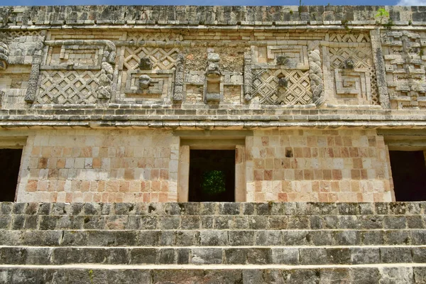 Nunnery Quadrangle Bij Uxmal Een Oude Maya Stad Mexico — Stockfoto