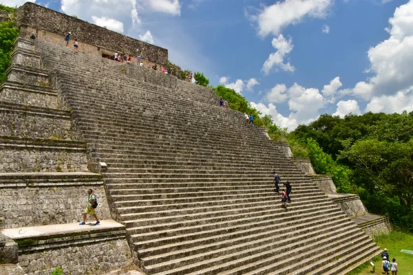 Grande Tempio Grande Piramide Uxmal Antica Città Maya Messico — Foto Stock