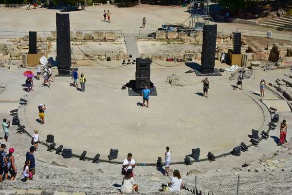 Antigo Teatro Epidavros Grécia Ostenta Sua Excelente Acústica — Fotografia de Stock