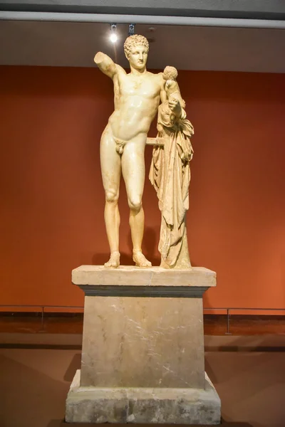 Hermes Und Das Kind Dionysos Archäologischen Museum Von Olympia Griechenland — Stockfoto