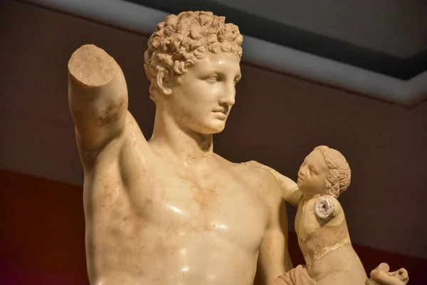 Hermès Enfant Dionysos Musée Archéologique Olympie Grèce — Photo