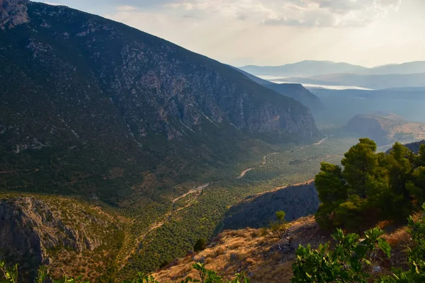 Valle Del Pleistos Donde Encuentra Delphi Antiguo Grecia — Foto de Stock