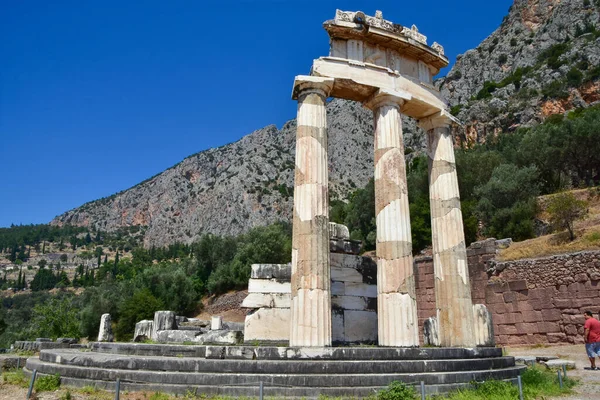 Tholos Antigo Delphi Grécia — Fotografia de Stock
