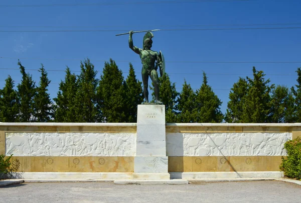 塞莫皮莱的Leonidas雕像 — 图库照片