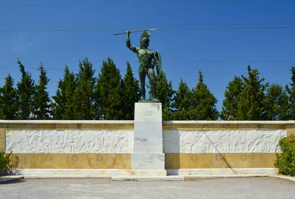 Die Statue Des Leonidas Den Thermopylen — Stockfoto