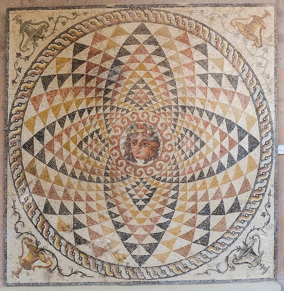 Mosaico Baco Dionisos Museo Antigua Corinto Grecia — Foto de Stock