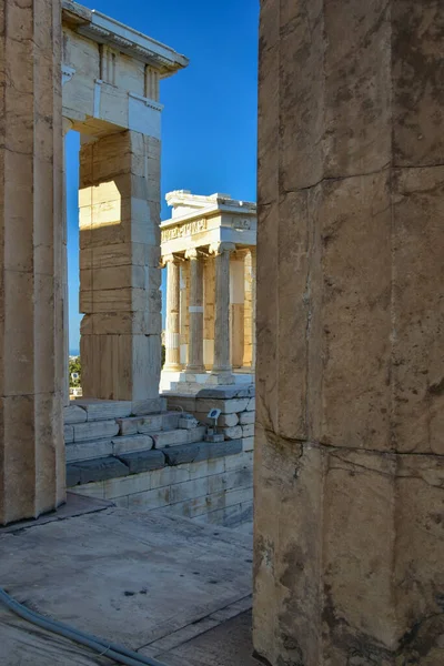 Athenatempel Auf Der Akropolis Athen Griechenland — Stockfoto