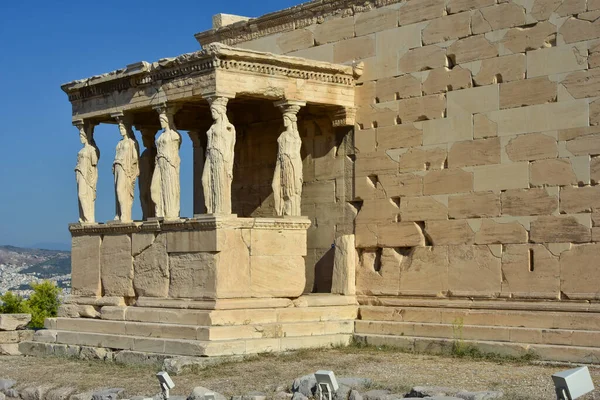 Karyatidernas Veranda Akropolis Aten Grekland — Stockfoto