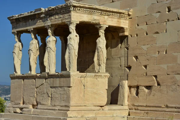 Karyatidernas Veranda Akropolis Aten Grekland — Stockfoto