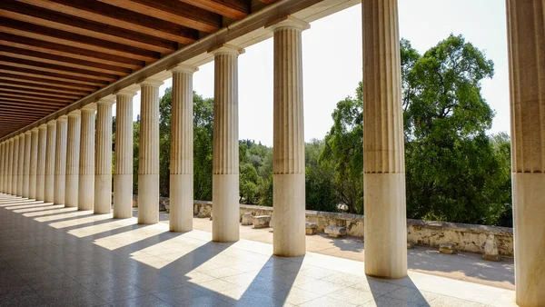 Stoa Attalos Ágora Antiguo Atenas Grecia — Foto de Stock