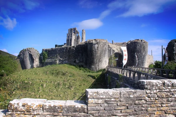 Corfe burchtruïne — Stockfoto