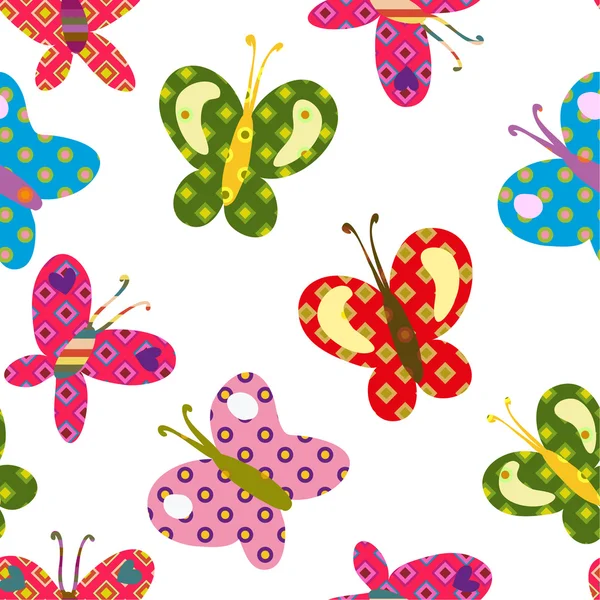 Vacker prydnad med fjärilar — Stock vektor