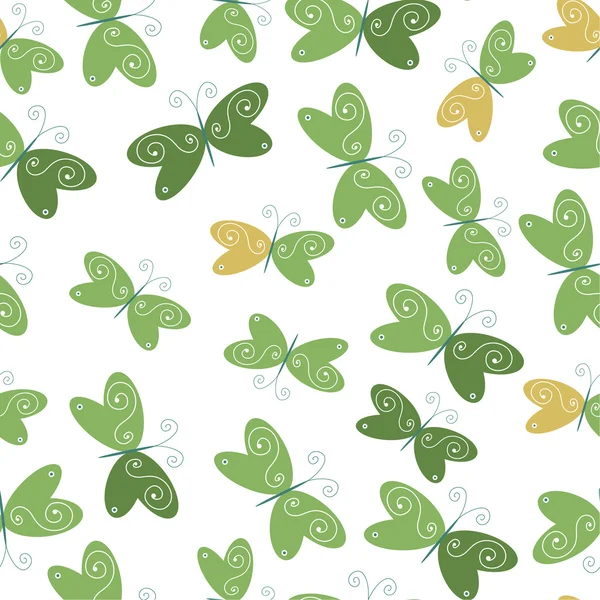 Patrón de mariposas verdes — Archivo Imágenes Vectoriales