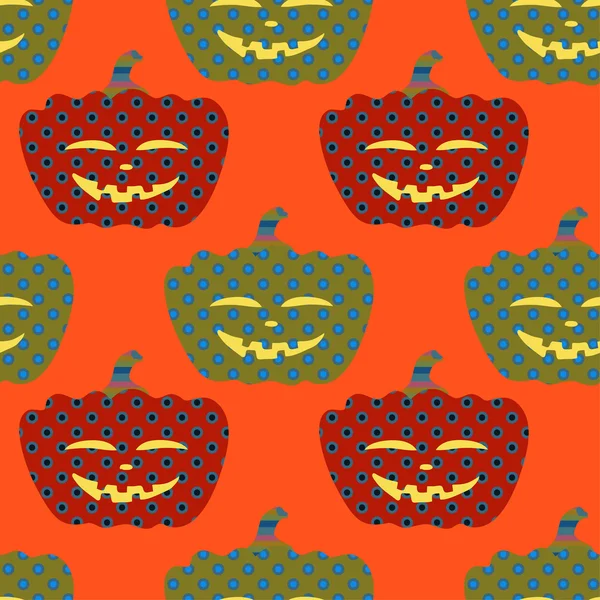 Calabazas coloridas adorno sin costuras — Vector de stock