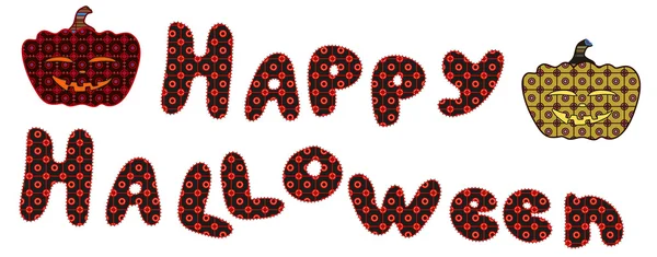 Letras de Halloween com abóboras — Vetor de Stock