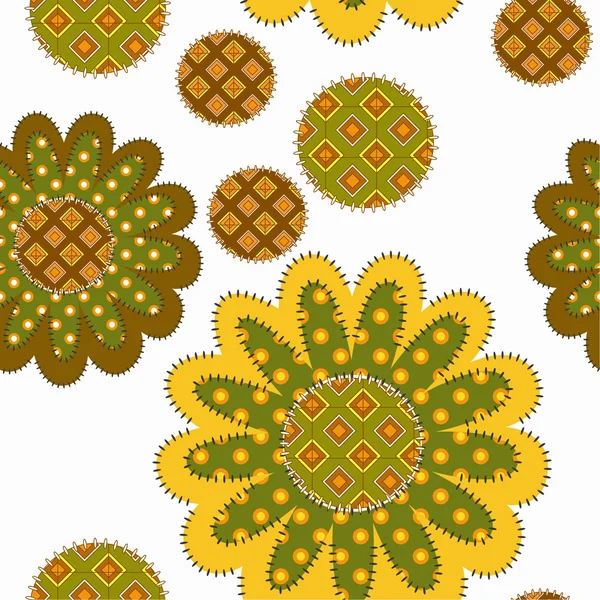 Decoratieve zonnebloemen ornament — Stockvector