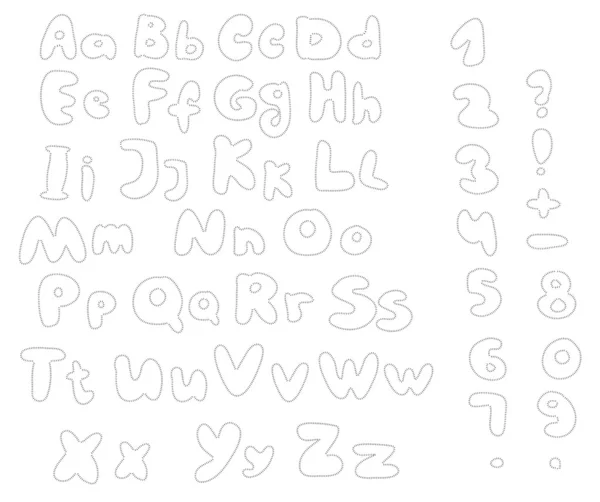 Stitch alphabet contour — Image vectorielle