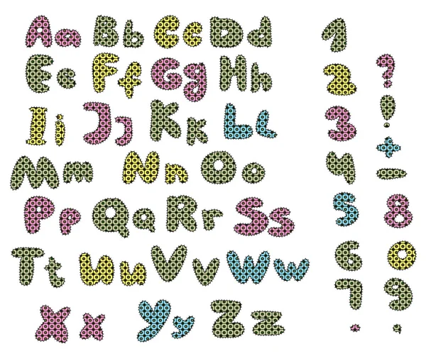Renkli patchwork alfabesi — Stok Vektör