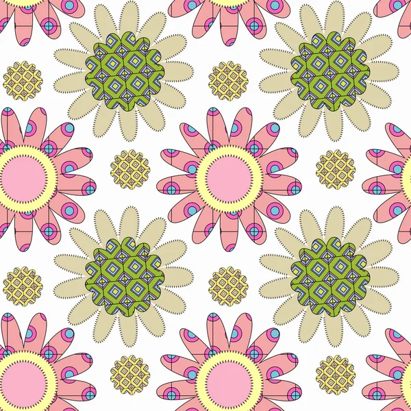 装飾的な花のパターン — ストックベクタ