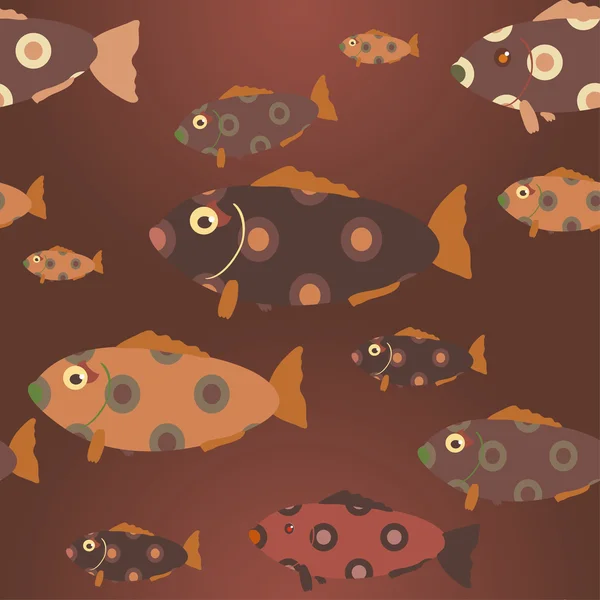 Belos peixes castanhos — Vetor de Stock