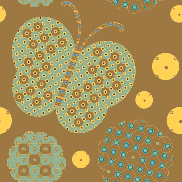 Padrão de outono com borboletas —  Vetores de Stock