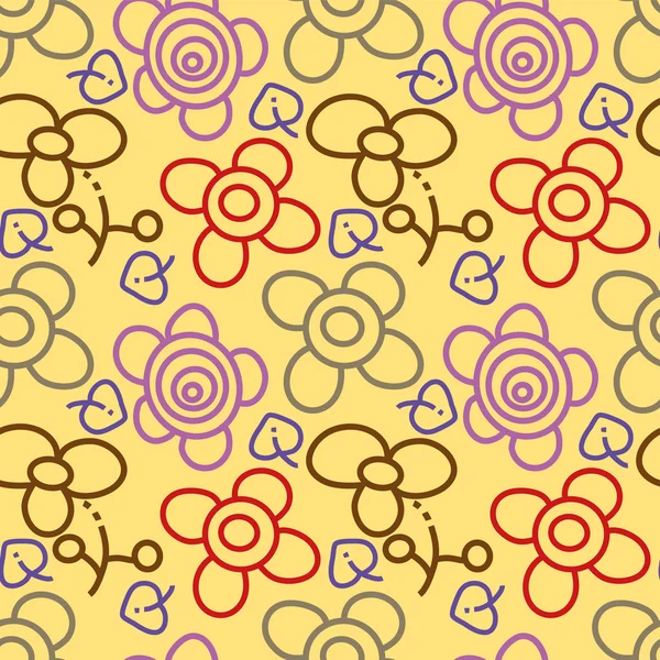 Adorno floral inconsútil amarillo — Vector de stock