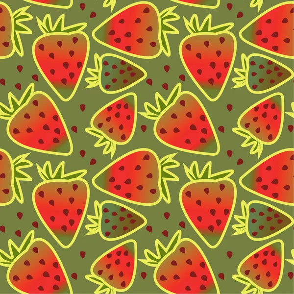 Decorative strawberries pattern — Stock Vector