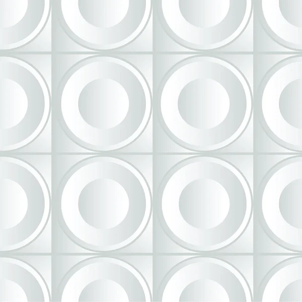 Abstraktes geometrisches nahtloses Volumenmuster mit weißen Elementen auf weißem Hintergrund — Stockvektor