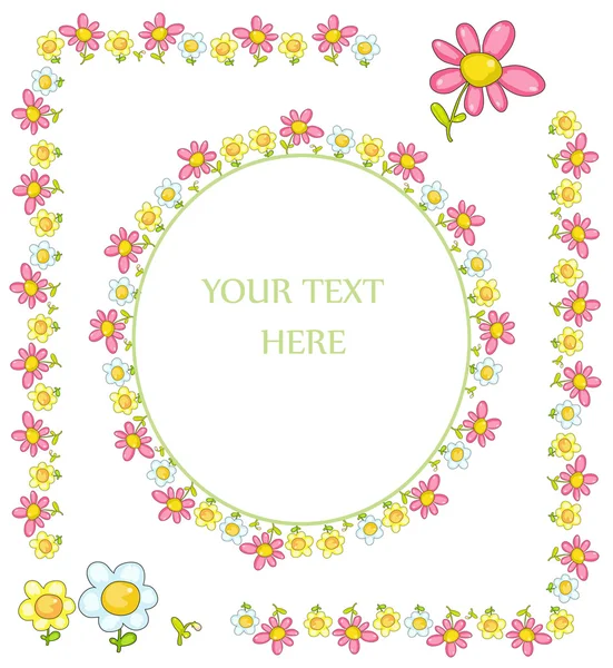 Set of floral frames — Stock Vector