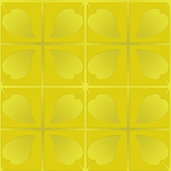 Gouden patroon met bladeren — Stockvector