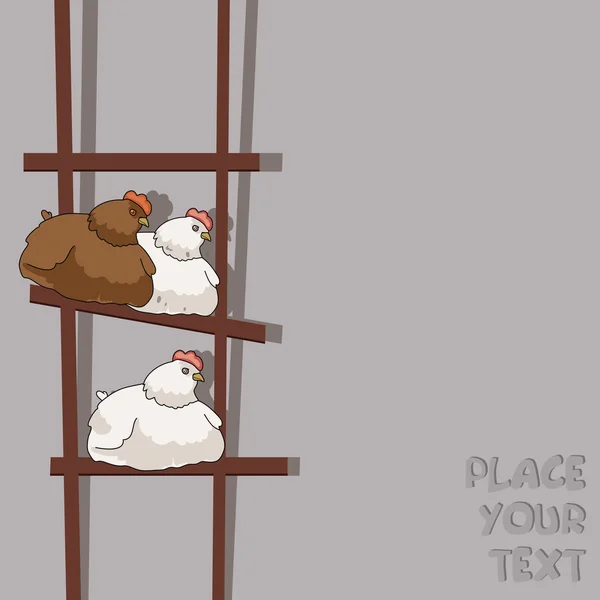 Gallinas en el libro mayor — Vector de stock