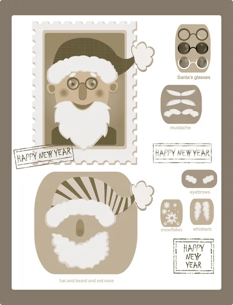 Faites votre propre timbre avec le Père Noël — Image vectorielle