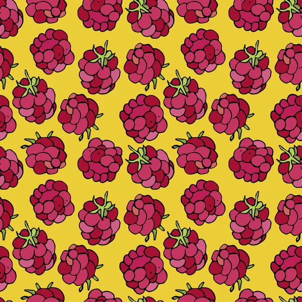 Ornement sans couture avec framboise — Image vectorielle